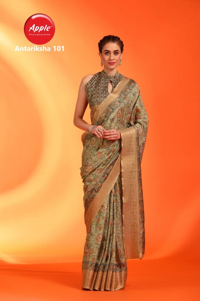 Antariksha By Apple Printed Dola Silk Designer Sarees Wholesale Market In Surat
